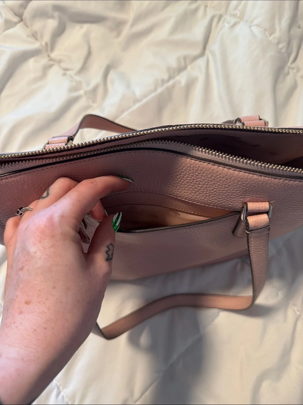 kate spade Dusty Pink Pebbled Leather Tote